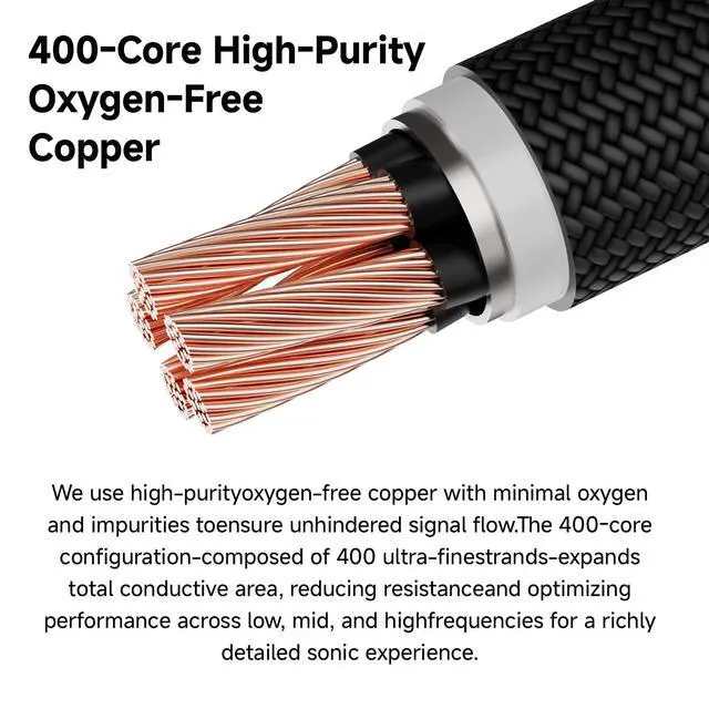 Alt view image 4 of 6 - Jackdaw IEM Cable, 3.5/4.4mm Plug, 0.78mm 2pin Earphone Upgrade Cable | in Ear Monitor Cable, 1.25m Detachable Earbud Cord, 400core Oxygen Free Copper Audio Replacement Wire for Audiophile Musician