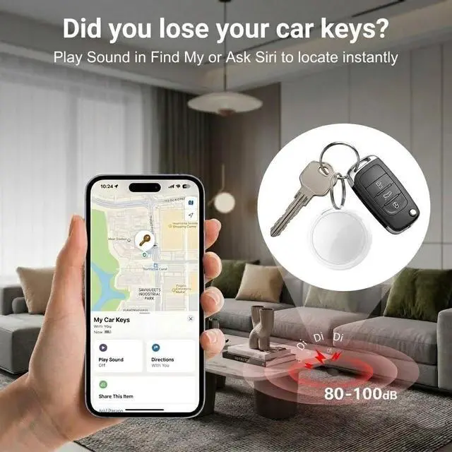 Alt view image 3 of 6 - GPS Tracker for Vehicles Car Tracker Device for Apple Find My iOS Only | Undetectable Hidden Waterproof Worldwide Real-Time Tracking for Cars No Subscription No Monthly Fee Replaceable Battery