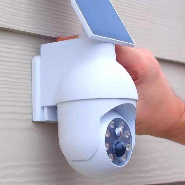 Alt view image 6 of 6 - 360-Degree Ultra-Bright Solar Light, Dummy CCTV Camera, Outdoor Motion Sensor Spotlight, IP66 Waterproof FloodLights, Wireless Decoy Fake PTZ Dome Security Camera for Porch Garden Patio Driveway