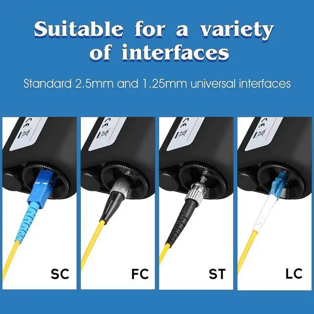 Alt view image 4 of 6 - 400X Fiber Optic Microscope, Fiber Optic Magnifying Glass, Cleaning Tools | Fiber Optic Microscope Magnifying glass, 1.25mm 2.5mm Adapter, SC/FC/ST/LC Interfaces, With LED Lighting, Handheld Fiber Too