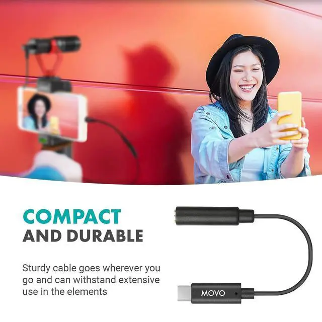 Alt view image 6 of 6 - UCMA-2 3.5mm to USB-C Audio Jack Adapter - 3.5mm TRRS to Type-C Connector for Android, GoPro Mic, iPad Pro Adapter - USB to Aux for Headphone Jack or USB Lapel Microphone Splitter