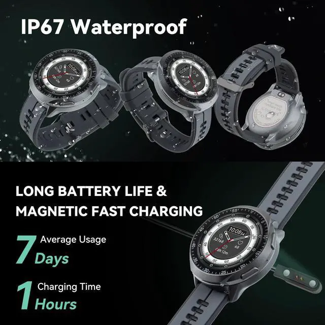 Alt view image 6 of 6 - Smart Watch Pill Box, Fitness Smartwatch with Bluetooth Call for Men, Water Resistant Pill Organizer for Emergency, Pill Case for Emergency, Small Pill Container for Vitamin, Fish Oil