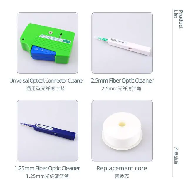 Alt view image 2 of 6 - Fiber Optic Cleaner Cleaning Pen Box Kit 2.5mm 1.25mm FC SC ST LC Optical Fiber Cable Connector Endface Optical Cleans Tool Set 4 in 1