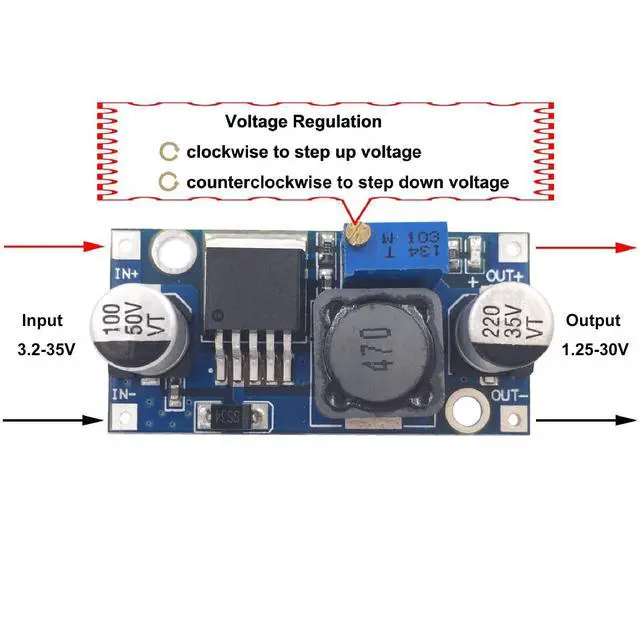 Alt view image 3 of 6 - 10 Pack DC to DC High Efficiency Voltage Regulator 3.2-35V to 1.25-30V Buck Converter DIY Power Supply Step-Down Module