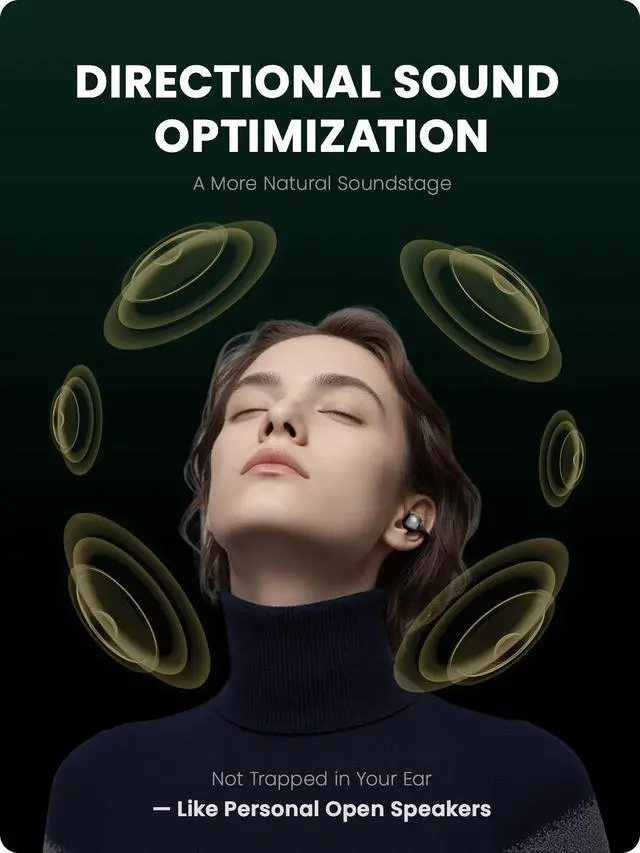 Alt view image 5 of 6 - Open-Ear Clip Earbuds, Stylish Ear Cuff Design with Balanced Sound, Comfortable Non-in-Ear Fit, Clear Calls with ENC, Stable Bluetooth & Long Battery Life-Brown