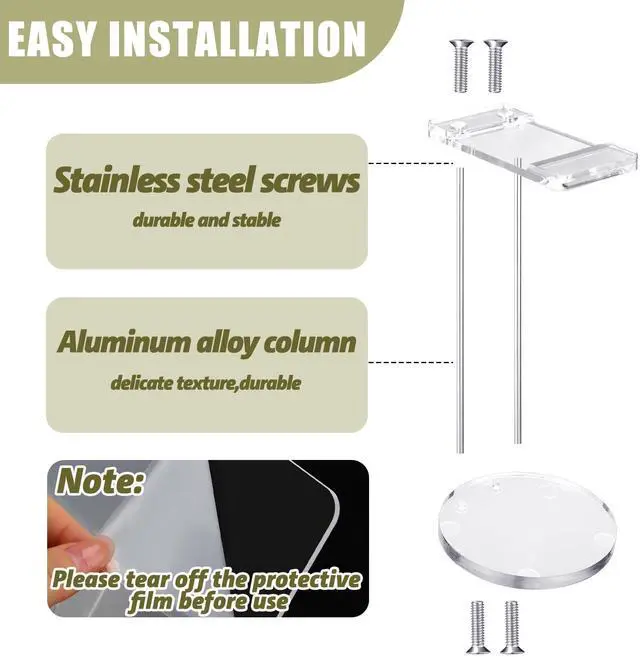 Alt view image 3 of 6 - Acrylic Headphone Stand Headset Holder for Desk, Clear Gaming Headset Stand Universal Headphone Holder for Desktop Display, with Metal Hardware(Round)