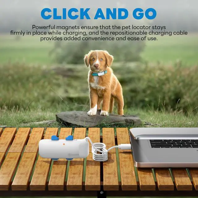 Alt view image 6 of 6 - Magnetic Clip Charger Compatible with Tractive GPS Dog 4 Tracker | for GPS Location Smart Pet Activity Tracker - Replacement Portable Wireless USB Charging Base - White USB-C Cables