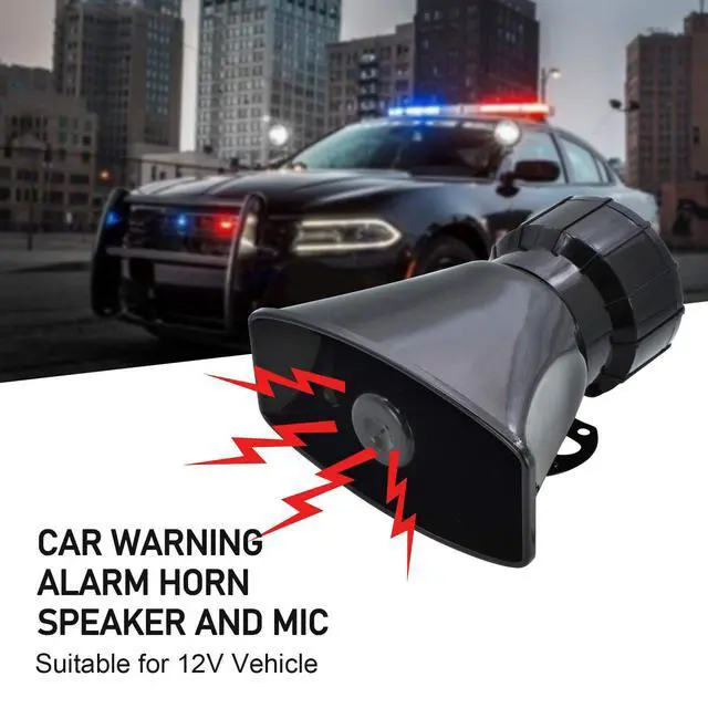 Alt view image 4 of 6 - Police Siren Speaker Car Pa System, Dc12v 100w 7 Tones Wired Handheld Microphone Loudspeaker Emergency Siren Electronic
