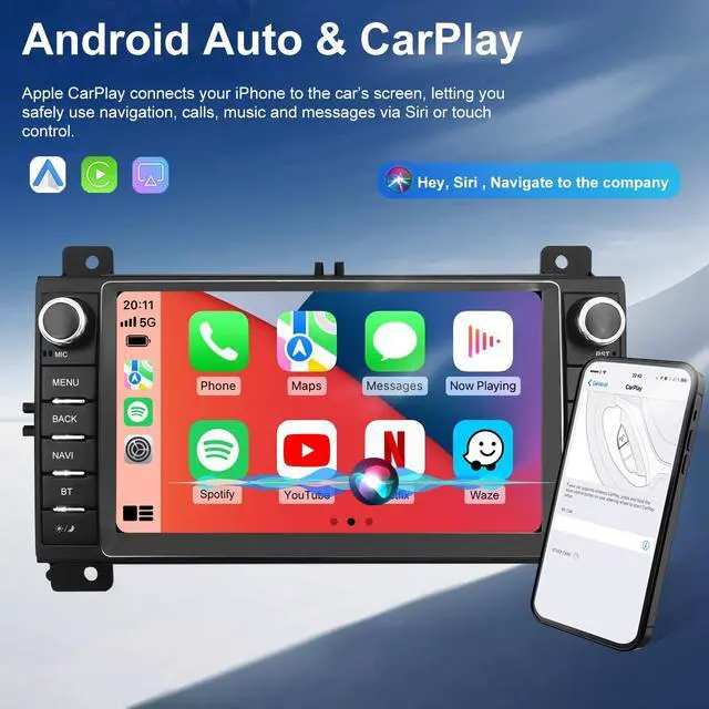 Alt view image 4 of 6 - Car Radio for Jeep Grand Cherokee 2011 2012 2013, Dodge Durango 2011 2012 2013, 7 Inch Touch Screen Headunit Stereo Upgrade with Wireless Carplay Android Auto 5GWiFi Backup Camera Bluetooth GPS FM SWC