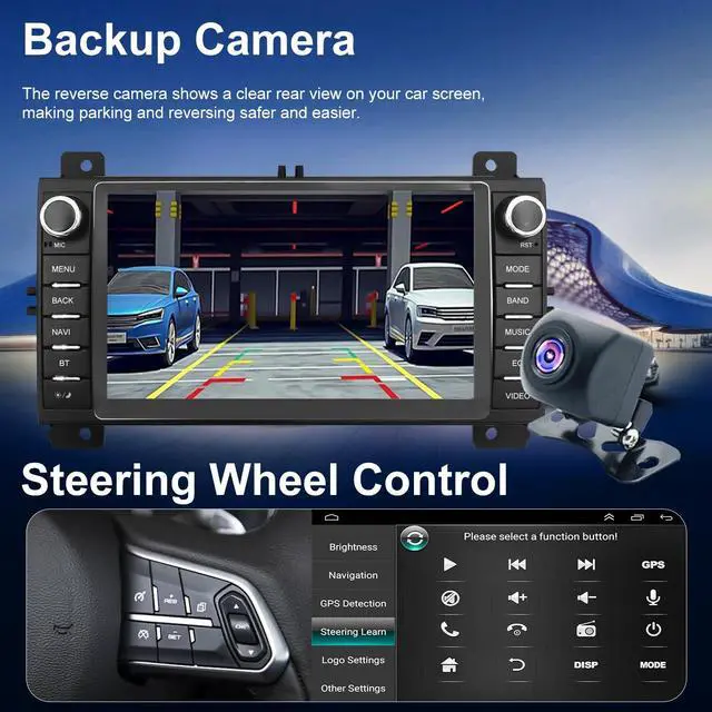Alt view image 6 of 6 - Car Radio for Jeep Grand Cherokee 2011 2012 2013, Dodge Durango 2011 2012 2013, 7 Inch Touch Screen Headunit Stereo Upgrade with Wireless Carplay Android Auto 5GWiFi Backup Camera Bluetooth GPS FM SWC