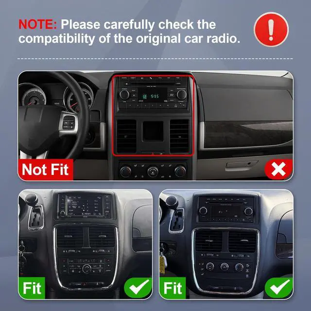 Alt view image 2 of 6 - 4Core+64GB 9 Inch Touchscreen Android 14 Car Radio Stereo for Dodge Grand Caravan 2011-2020/Chrysler Town&Country 2011-2016/Grand Voyager 2011-2015 with CarPlay/Android Auto Support WiFi6/BT5.4/SWC