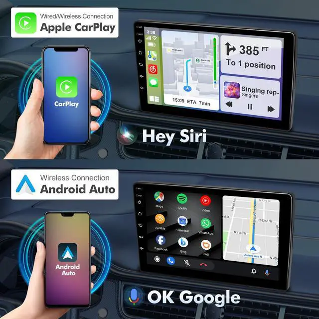 Alt view image 3 of 6 - 4Core+64GB 9 Inch Touchscreen Android 14 Car Radio Stereo for Dodge Grand Caravan 2011-2020/Chrysler Town&Country 2011-2016/Grand Voyager 2011-2015 with CarPlay/Android Auto Support WiFi6/BT5.4/SWC