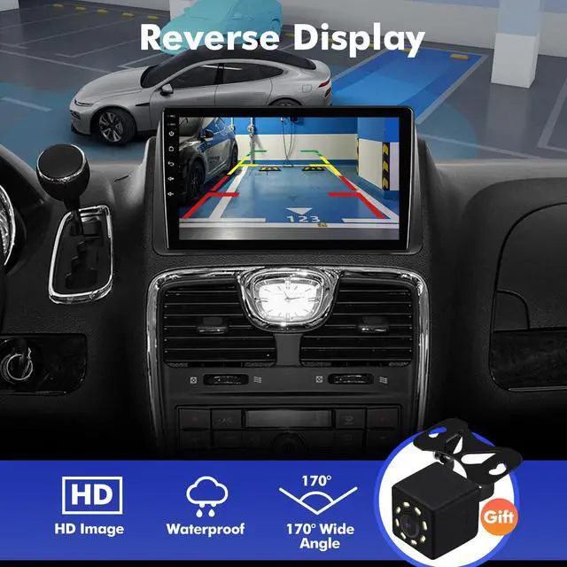 Alt view image 4 of 6 - 4Core+64GB 9 Inch Touchscreen Android 14 Car Radio Stereo for Dodge Grand Caravan 2011-2020/Chrysler Town&Country 2011-2016/Grand Voyager 2011-2015 with CarPlay/Android Auto Support WiFi6/BT5.4/SWC