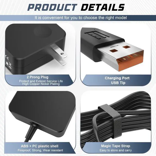 Alt view image 3 of 6 - 65W Adapter Charger Cord for Lenovo Yoga 3 Pro, Yoga 700-11ISK 700-14ISK 80QE Yoga 900 900-13ISK Yoga 3 11,3 14 Laptop with USB Cable Power Supply Adapter