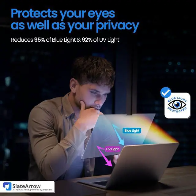 Alt view image 3 of 6 - Magnetic Privacy Screen for MacBook Pro 16 inch (2021-2025 M1-M4 Max), Anti-Glare, Blue Light Protector, Scratch Resistant, Removable Laptop Filter Private Shield & Webcam Cover
