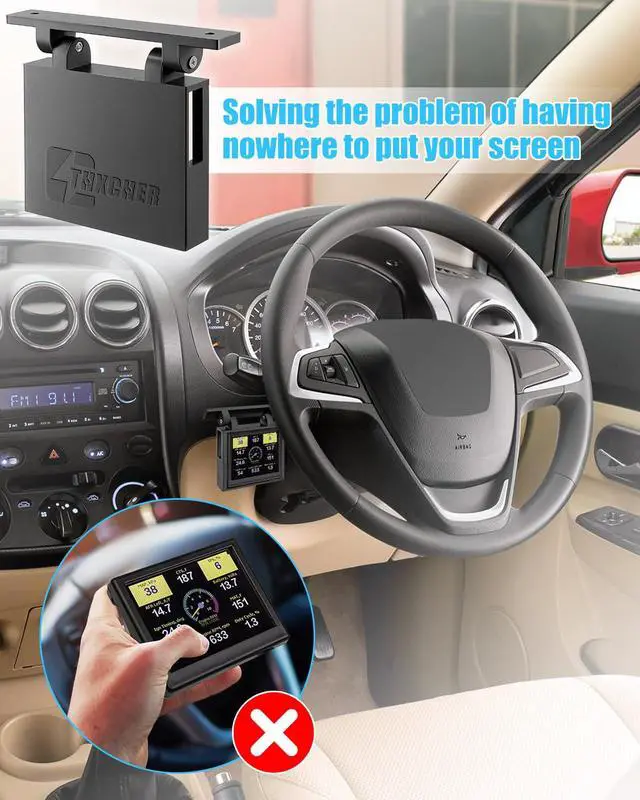 Alt view image 4 of 6 - Under Dash Screen Mount Fit for Holley EFI 3.5In Screen Sniper Terminator X | Hinged Vehicle Mounting Brackets, 180 Degree Adjustable, Without Blocking Driving View