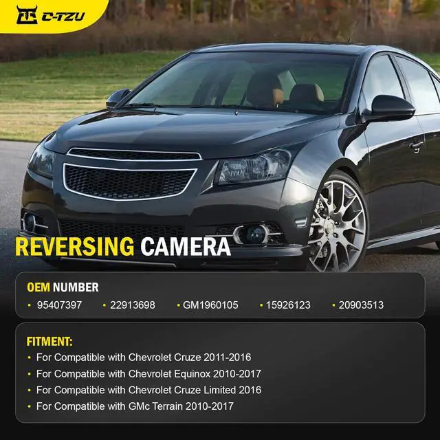 Alt view image 5 of 6 - 95407397 Rear View Backup Camera Replacement for GMC Terrain, Chevy Equinox 2010-2017, Chevy Cruze 2011-2016, Replaces OEM Part Numbers 22913698, GM1960105, 15926123, 20903513