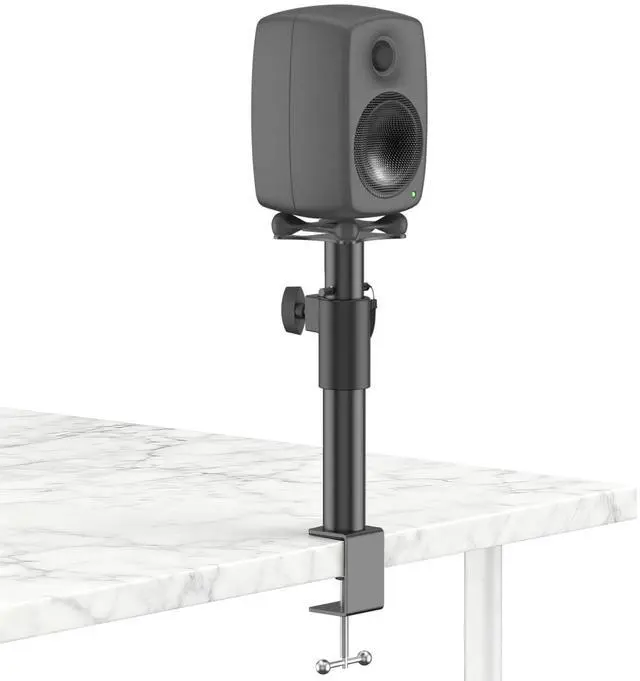 Main image of Height Adjustable Clamp-On Desktop Speaker Stands for Genelec G1/8010A Stand with Cable Management - Desktop Studio Monitor Stands for Genelec Studio Monitor Stand Up to 30Lbs, 1 Pack