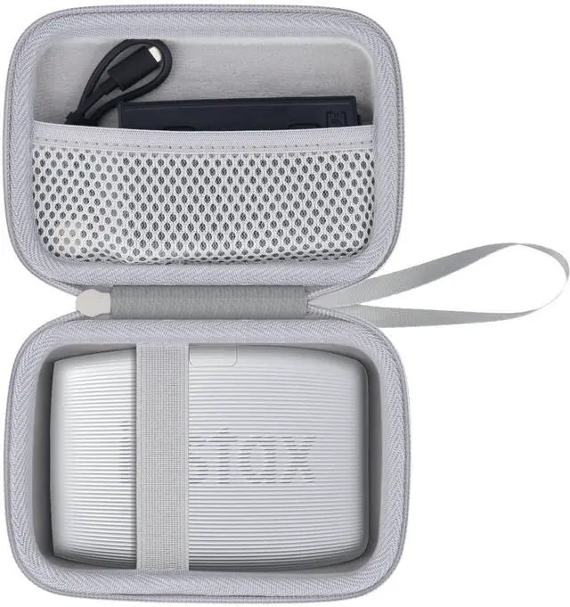 Main image of Hard Case for Fujifilm Instax Mini Link 3 2 1 Printer, White | Portable Storage, Space For Charging Cable, Organized Interior, Secure Zippered Shell