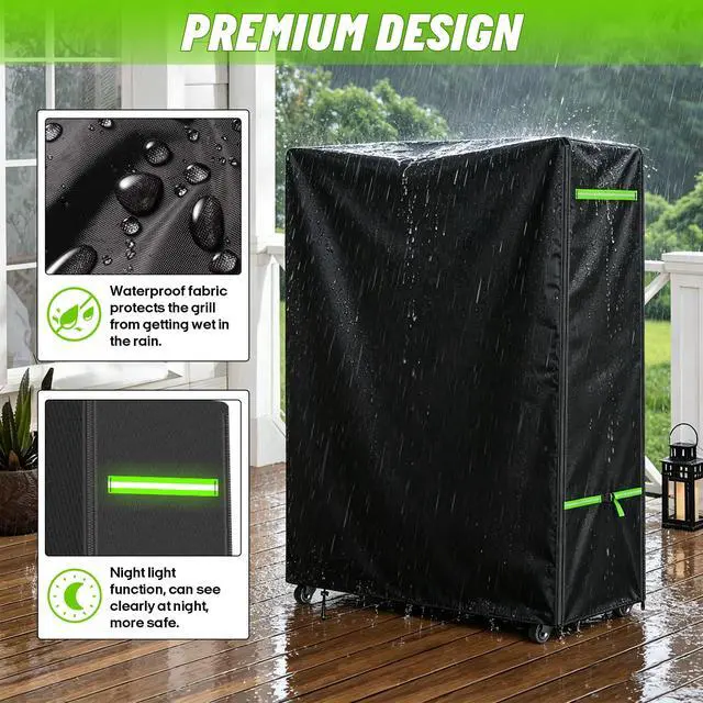 Alt view image 3 of 6 - 60-65" Outdoor TV Stand Cover, 600D TV Cover Waterproof, 59x15x55'' | PVC Coating, Bottom Drawing, Outside TV Protector With Buckles, Rolling TV Stand Cover For Mobile TV Cart On Wheels