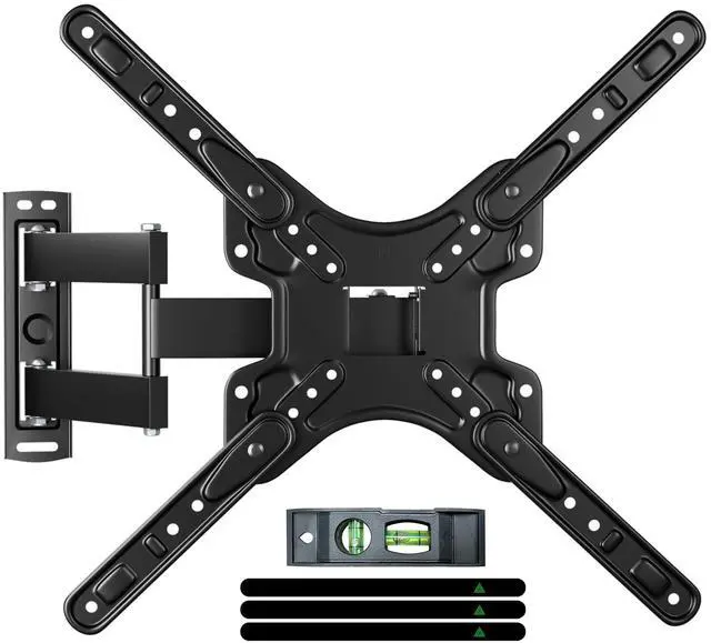 Main image of Full Motion TV Wall Mount for 1360 Inch Flat & Curved TVs up to 77 lbs, Articulating Arm with Swivel & Tilt, Single Stud Centered Design, TV Bracket Wall Mount Max VESA 400x400mm