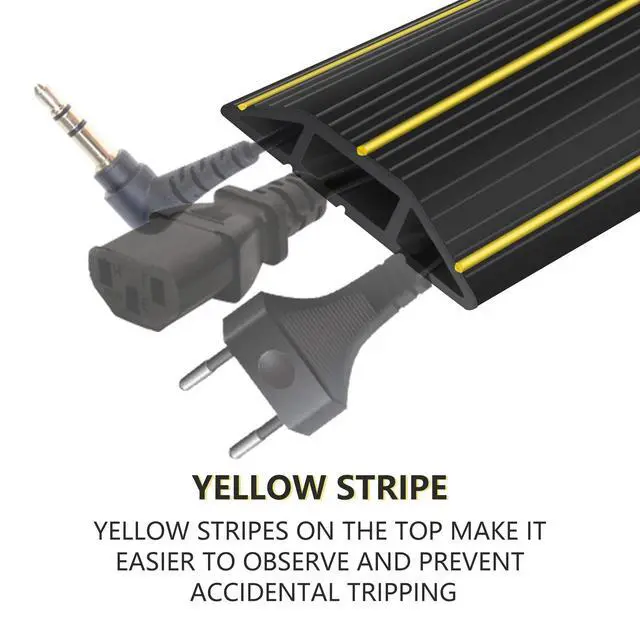 Alt view image 4 of 6 - 10Ft Cord Cover Heavy Duty Cable Protector 3 Channels Contains Cords, Cables and Wires, Easy to Unroll-Conceal Wires of Home, Office, Warehouse(Black)