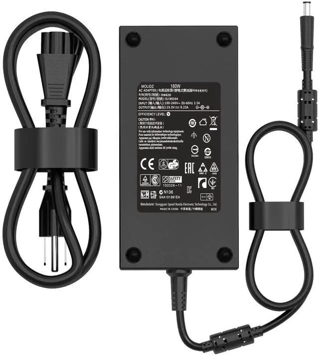 Main image of 180W Charger Fit for Dell Dock WD19 K20A001 D6000 D6000S | Docking Station WD15 K17A001 WD19TB WD19TBS TB15 TB16 TB18DC K16A K16A001 Power