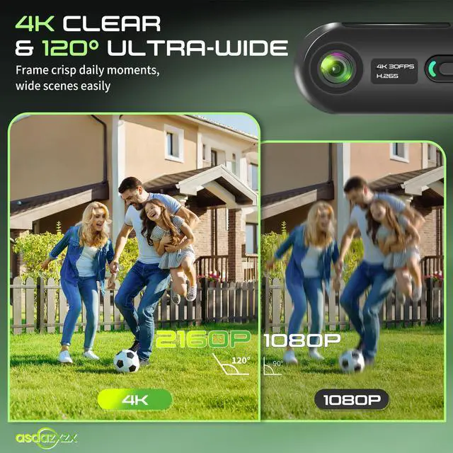 Alt view image 3 of 6 - Mini Action Camera 4K, Mini Body Camera WiFi, Wearable Sports POV Camera | Thumb-size Snap Cam with Waterproof Case, Hands-Free Bodycam for Helmet Horse Riding Motorcycling Skiing Cycling