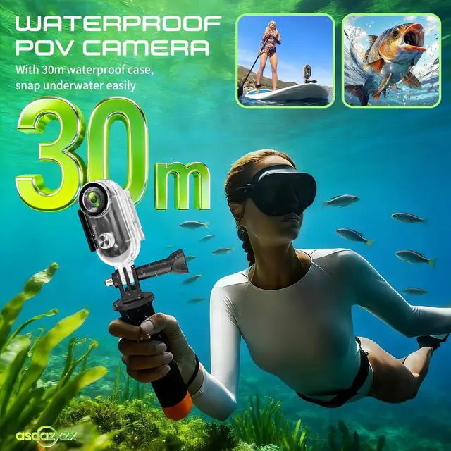 Alt view image 5 of 6 - Mini Action Camera 4K, Mini Body Camera WiFi, Wearable Sports POV Camera | Thumb-size Snap Cam with Waterproof Case, Hands-Free Bodycam for Helmet Horse Riding Motorcycling Skiing Cycling