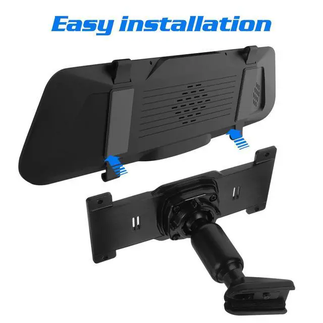 Alt view image 4 of 6 - Universal Dash Cam Mount: Anti-Shake Aluminum Alloy Mirror Dash Cam Mount - Secure Rear View Mirror Bracket for Bumpy Road Driving, Car DVR Accessories (Black)