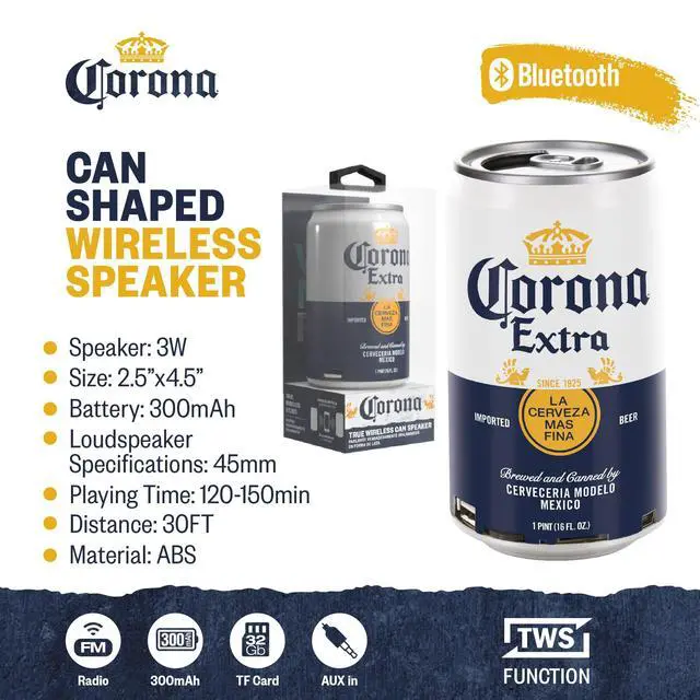Alt view image 2 of 6 - Can Bluetooth Speaker 30FT Range Can Shaped Portable Wireless Speaker, Bluetooth + AUX Support, 3 Hour Playtime, Perfect for Outdoor & Indoor Activities (Can Bluetooth Speaker)