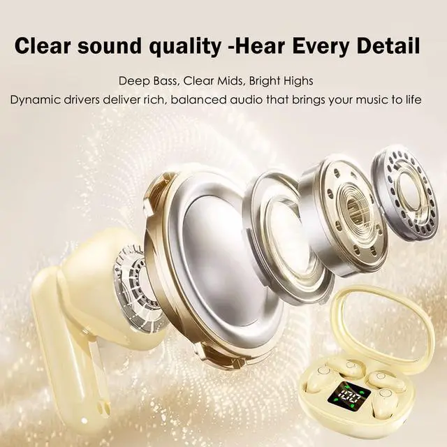Alt view image 2 of 6 - Wireless Bluetooth Headset,Tiny Size Invisible Earbud,2 in 1 Mini Earbuds Wireless Bluetooth for Sleep and Sports Earphones Set, Portable Charging Case for Work Sport Sleeping (Black)