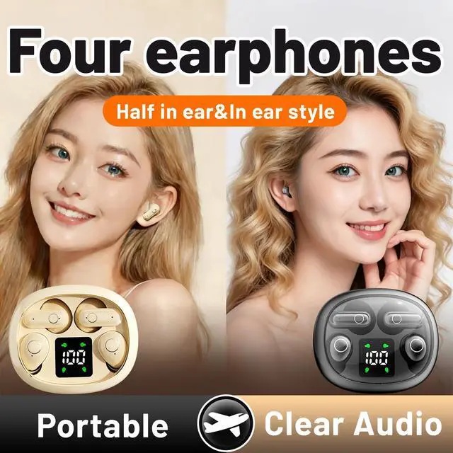 Alt view image 6 of 6 - Wireless Bluetooth Headset,Tiny Size Invisible Earbud,2 in 1 Mini Earbuds Wireless Bluetooth for Sleep and Sports Earphones Set, Portable Charging Case for Work Sport Sleeping (Black)