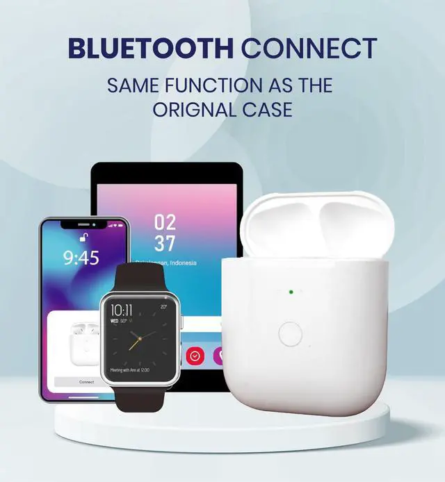 Alt view image 5 of 6 - Replacement Charging Case for AirPods 1st & 2nd Generation with Wireless and Wired Charging and Built-in 550 mAh Battery for Fast Charging, Bluetooth Pairing and Sync Button. No Earbuds/Airpods