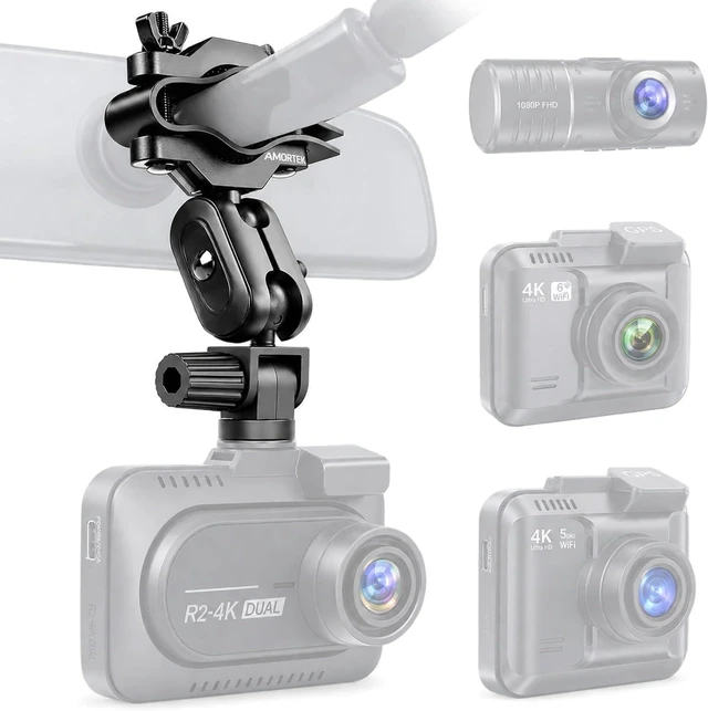 Main image of Dash Cam Mount Replacement Holder, Fits Rove r2-4k and Other Dash Cams | Easy Rearview Mirror Installation | No More Falling Suction Cups | Multiple Adapters | Secure Adjustable View