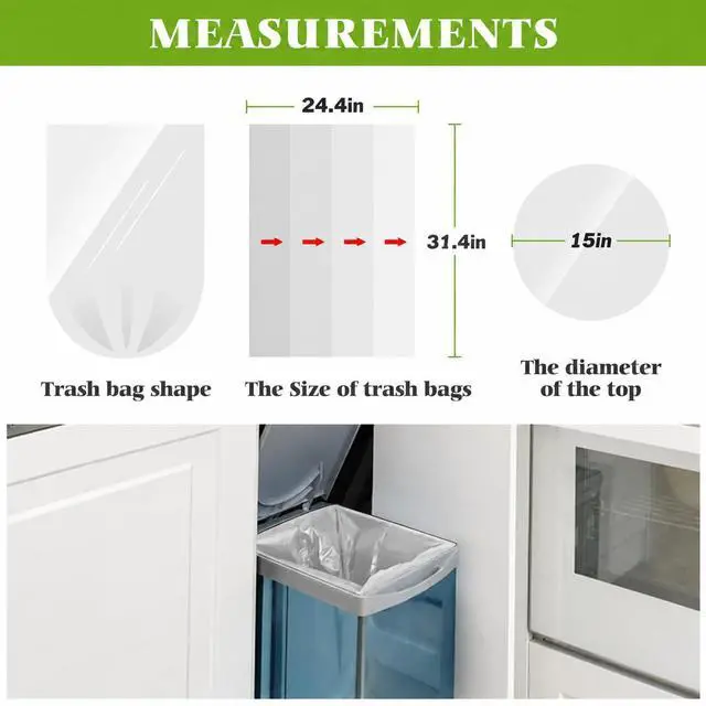 Alt view image 2 of 7 - Tall Kitchen Clear Trash Bags 13 Gallon 40 Count Garbage Bags