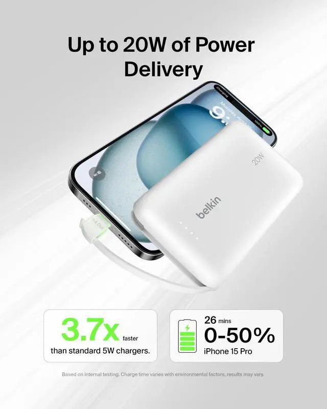 Alt view image 5 of 7 - 10000mAh 20W USB C Power Bank, Portable Charger for iPhone & iPad