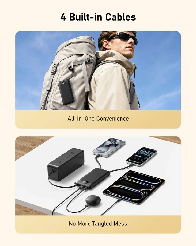 Alt view image 5 of 7 - VEEKTOMX Portable Charger Bundle 2 Pack Power Bank with Built-in Cables, Digital Display & Multi-Device Charging for Travel and Everyday Use