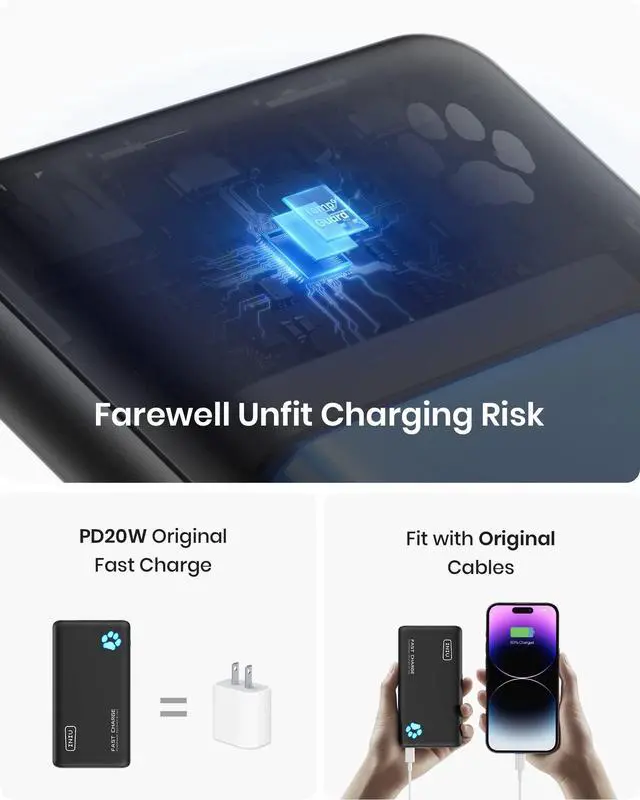 Alt view image 4 of 7 - Portable Charger, Slimmest 10000mAh Fast Charging USB C Power Bank