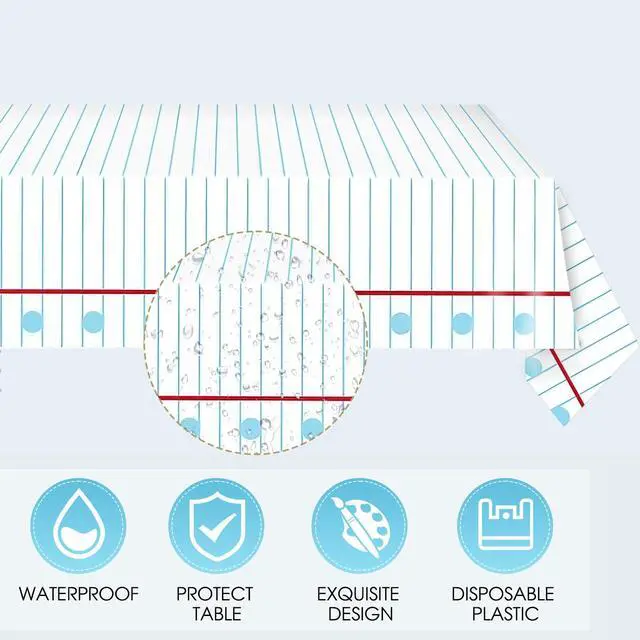 Alt view image 4 of 7 - 41pcs Back to School First Day of School Decorations Tableware Set Include Disposable Red Apple Paper Plates Napkins Notebook Tablecloth, Cool for School Classroom Theme Decorations, Serves 20