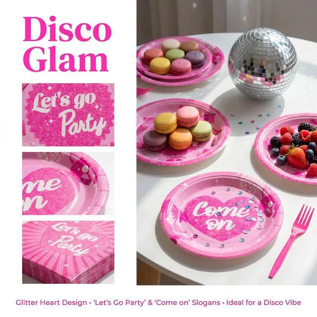 Alt view image 4 of 7 - 100 Pcs Disposable Let's Go Party Tableware Set for 25 Guests