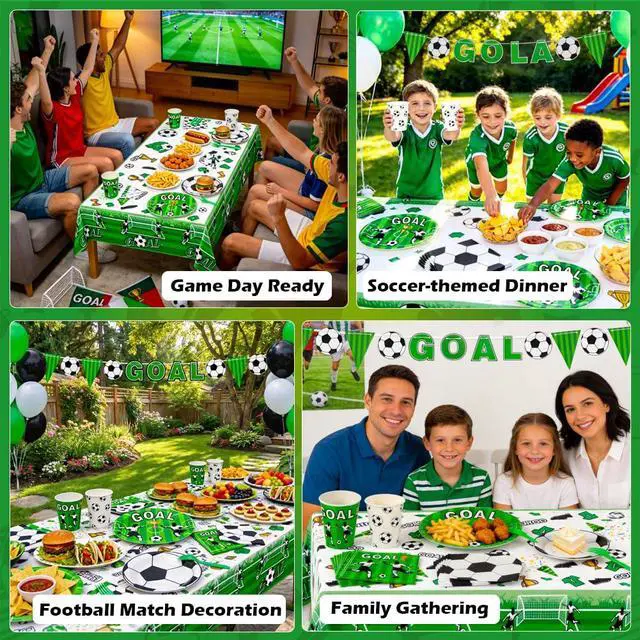 Alt view image 4 of 7 - 96PCS Soccer Plates and Napkins, Serves 24