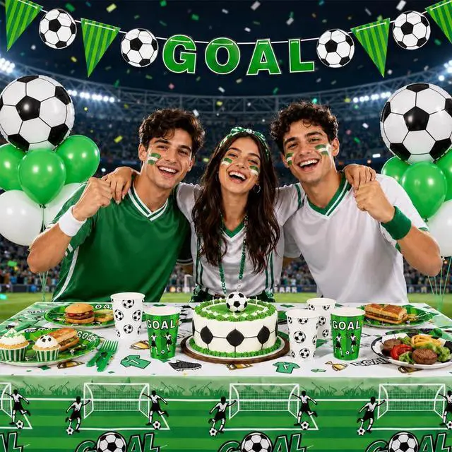 Alt view image 7 of 7 - 96PCS Soccer Plates and Napkins, Serves 24