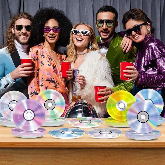 Alt view image 5 of 7 - 60Pcs 90's Party Paper Plates for Music Party Decorations 7In Retro CD Music Theme Dessert Plates Disposable Tableware Dinnerware Set for 1990s 2000s Throwback Birthday Baby Shower Party Supplies