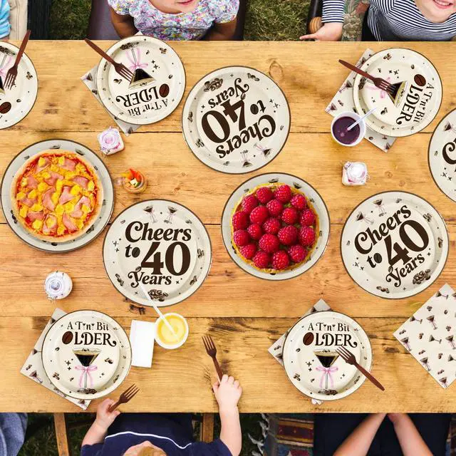 Alt view image 7 of 7 - 96 Pcs Espresso Martini 40th Birthday Decorations, Serves 24