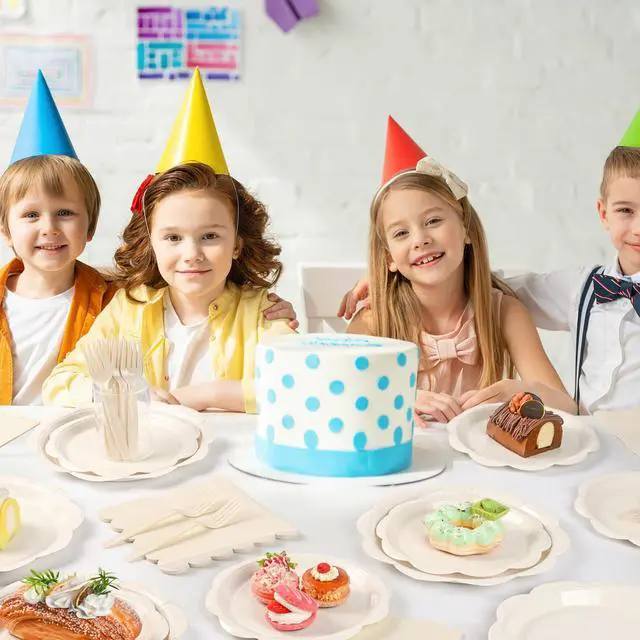 Alt view image 6 of 7 - 96 Pcs Ivory Paper Plates and Napkins Set Party Supplies Serve for 24 Guest