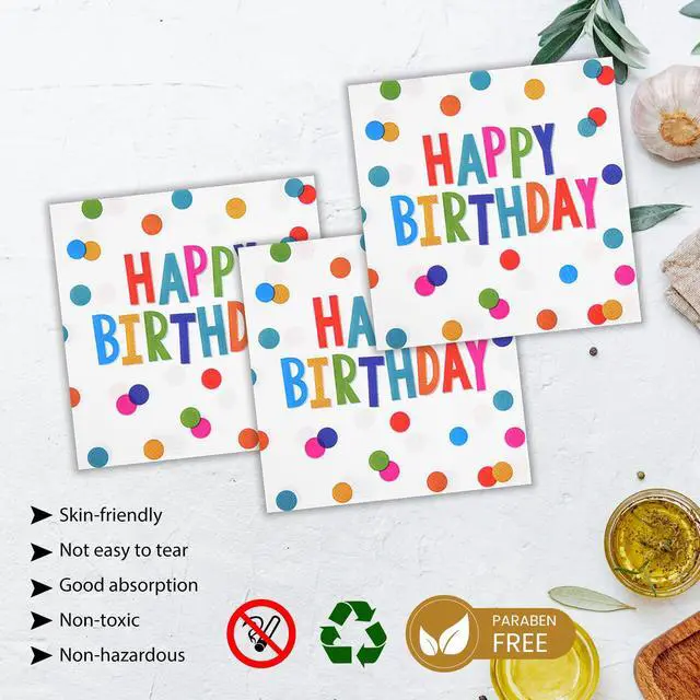 Alt view image 5 of 7 - 72PCS Happy Birthday Paper Plates and Napkins, Colorful Dot