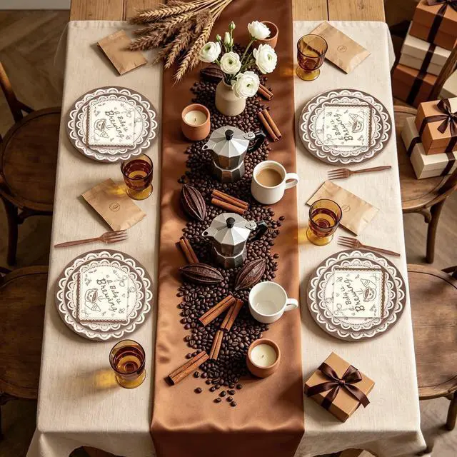 Alt view image 6 of 7 - 96 Pcs A Baby is Brewing Party Supplies Kit Love Is Brewing Baby Shower Tableware Set Disposable Dinnerware Paper Napkin Plate Fork for 24 Guest Party Dinnerware Decor