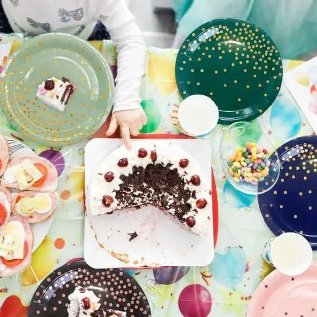 Alt view image 4 of 5 - White and Gold Paper Plates Napkins Party Supplies