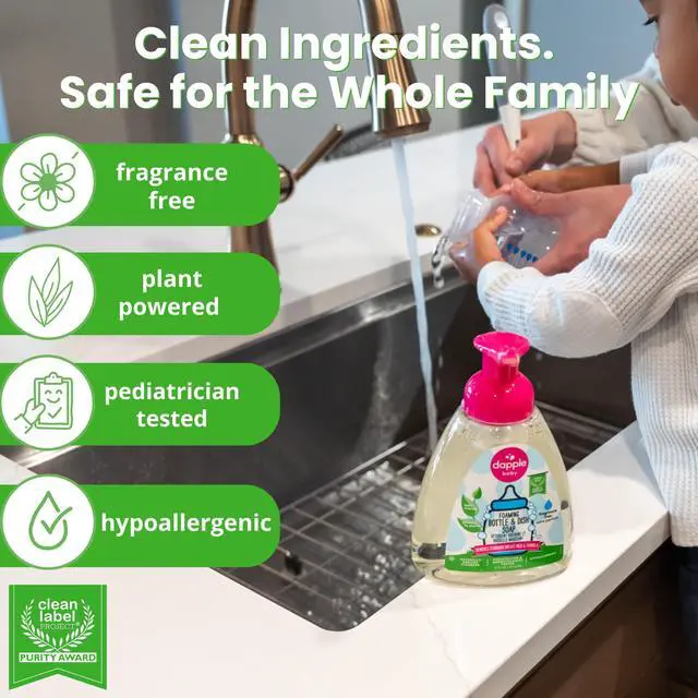 Alt view image 3 of 6 - Baby Fragrance-Free Foaming Baby Bottle & Dish Soap - 13 fl oz - Cleans Bottles, Sippy Cups, Pacifiers, Breast Pumps, & More - Gently Removes Milk Film & Odors - Fragrance Free